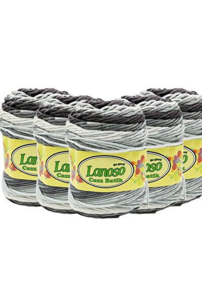 Lanoso 5 Adet Lanoso Cazz Batik El Örgü İpliği - 701 Batik