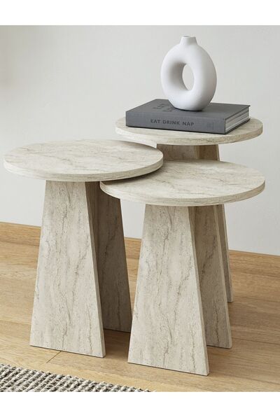 Skandi homeworks Nordby Mantar Sehpa Traverten