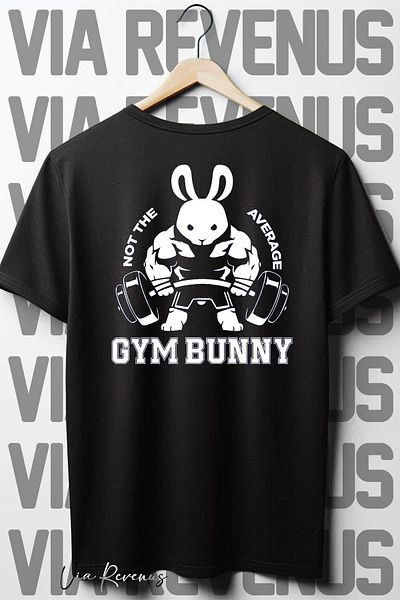 Vordevia Tricou negru oversize Gym Bunny - imprimat pe spate