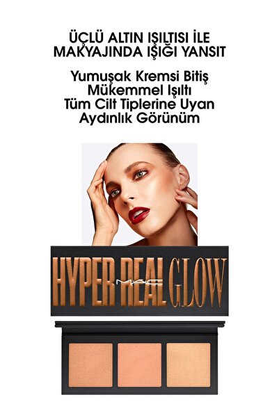 M.A.C HYPER REAL GLOW HİGHLİGHTER SKİN BRİGHTENER ILLUMİNATİNG PALETTE / SHIM...