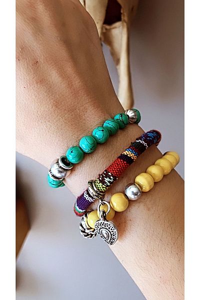 by özllem Ethnic Bead Bracelet Set