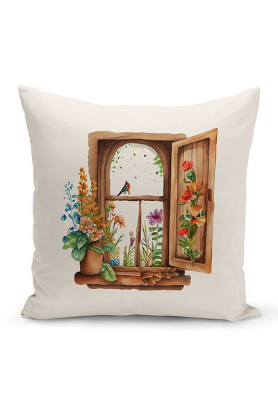 Bertille Home Vintage Series Double Sided Digital Printed Throw Pillow Case (Vintage Cushion Cover)