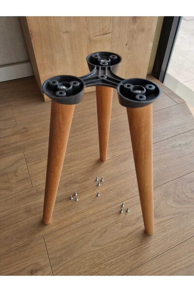 Safi Naz design KONİK AHŞAP AYAK 3'lü TAKIM