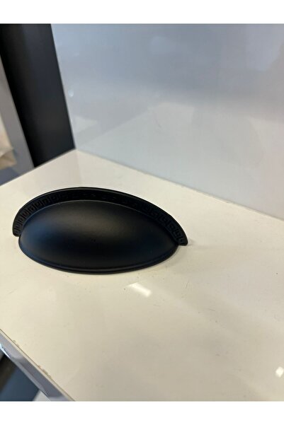 Taşkın Aksesuar Mâner metalic Tas Midye 64mm, negru mat, pentru ușă dulap, sertar modern, mobilier, unitate TV, noptieră