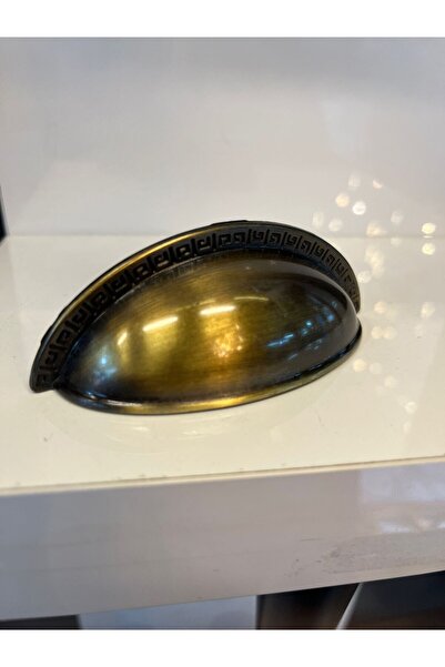 Taşkın Aksesuar Mâner metalic Tas Midye 96 mm, galben antic, ușă dulap, sertar modern, mobilier, unitate TV aurie, noptiera