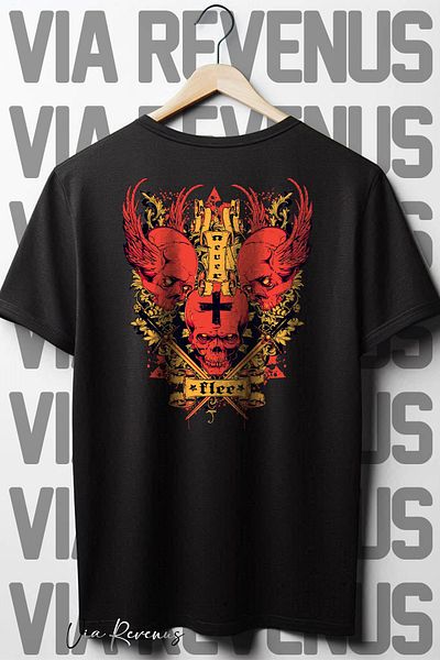Vordevia Μπλουζάκι Skull Back Printed Μαύρο Oversize