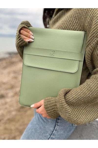 YOUC Design حقيبة كمبيوتر محمول MacBook Pro Air مقاومة للماء مقاس 13 بوصة و14 بوصة و15 بوصة من الجلد الصناعي النباتي
