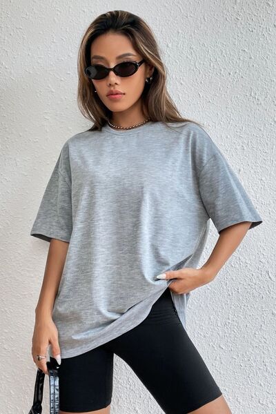 LAND MODA Cotton 100% Oversize Women's T-shirt - Plain 30/1 Fabric