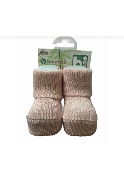 Bibaby Bamboo Jacquard Baby Socks 0-3 Months Pink
