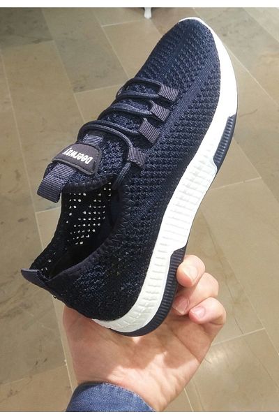 DEERWAY Tricotaj unisex cu găuri, pantofi sport ortopedici bleumarin