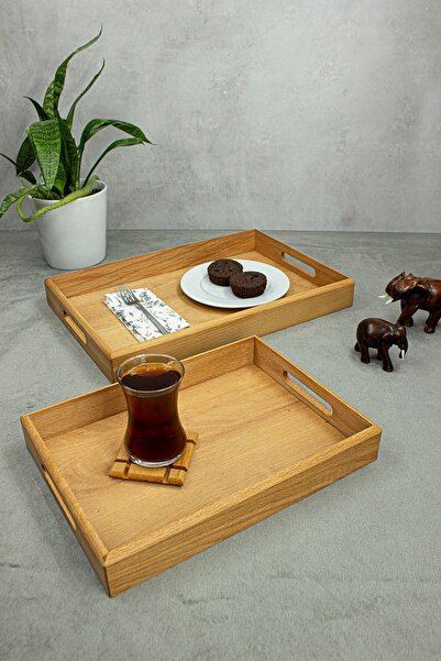 ETKA Matru Wooden 2-Piece Presentation Tray & Decorative Tray