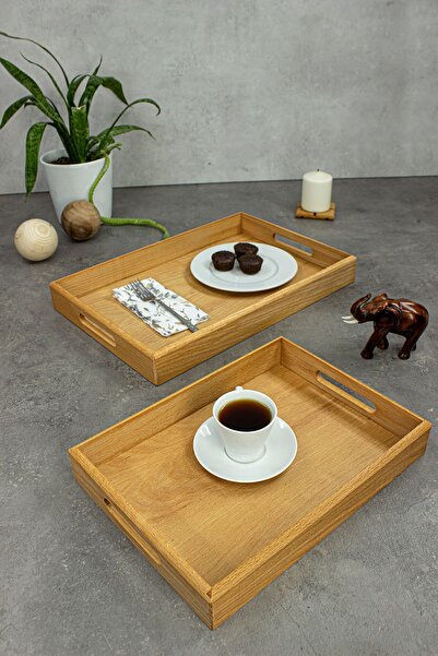 ETKA Matru Wooden 2-Piece Presentation Tray & Decorative Tray