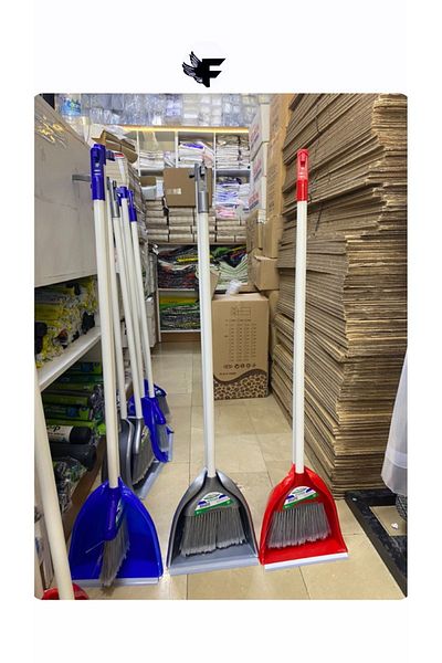 FİGANLAR Large Size Shovel Dustpan Broom - Handle Design