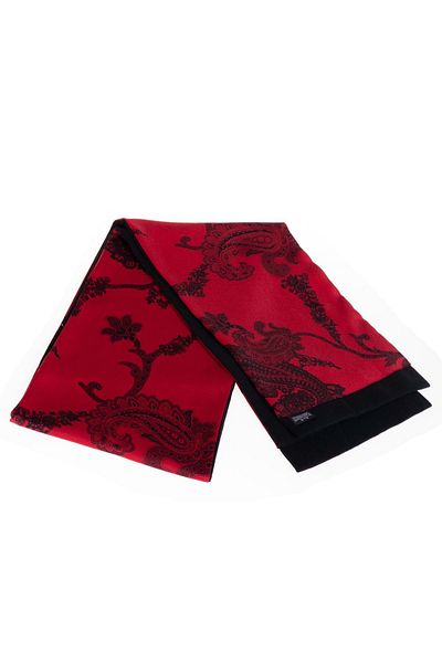 Exve Exclusive Red Black Pattern Printed Double Sided Scarf