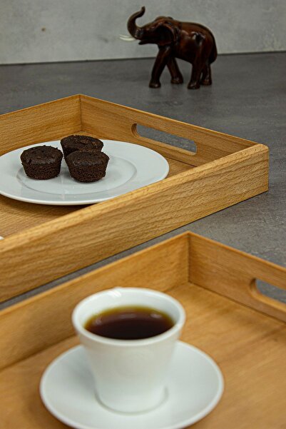 ETKA Matru Wooden 2-Piece Presentation Tray & Decorative Tray