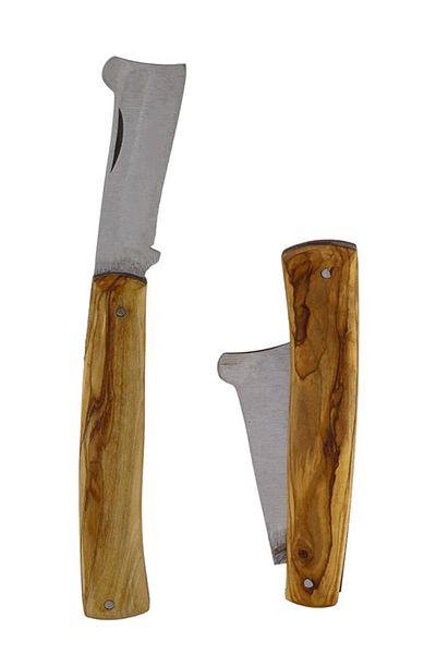MH MiniHediye Stainless Sapling Wood Graft Knife with Wooden Handle 18 cm