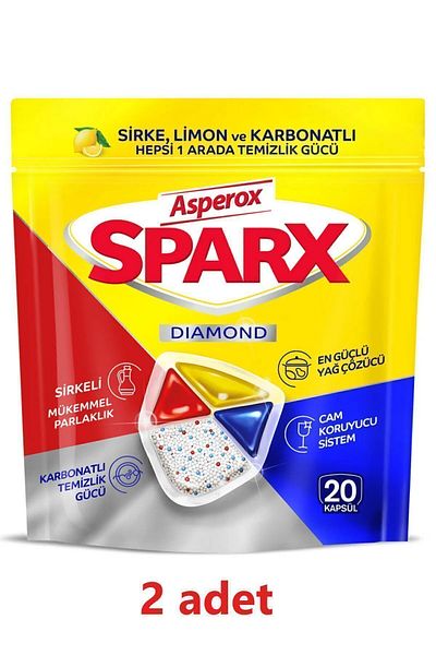 ASPEROX كبسولات أطباق سباركس دايموند 20 قطعة