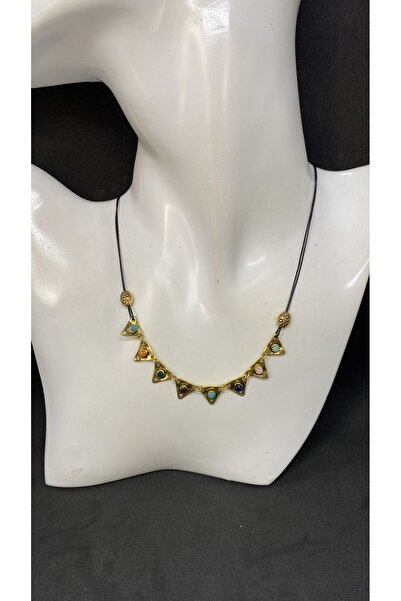 Porsuk Alternatif El yapımı pirinç aparatlı etnik kadın kolye