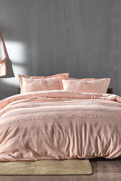 Doqu Home Carla Peach - Set cuvertură de pilota dublă