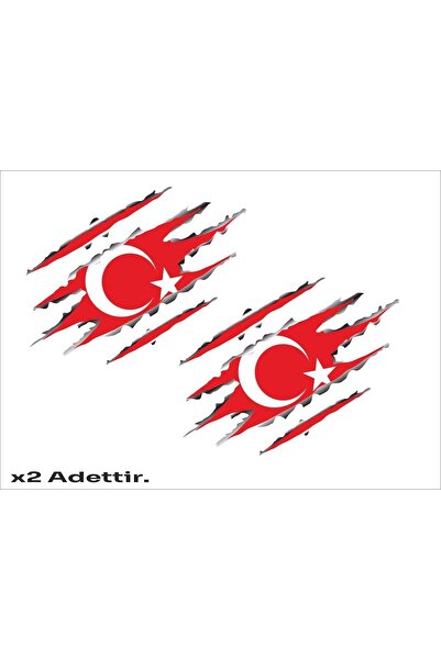SEÇ Pençe Türk Bayrağı Renkli Sticker Çok Amaçlı Sticker Etiket