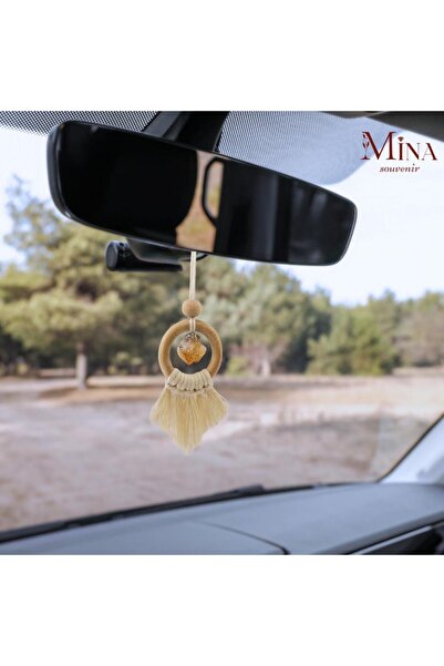 Mina Souvenir حجر السترين حجر طبيعي ملحق مرآة الرؤية الخلفية