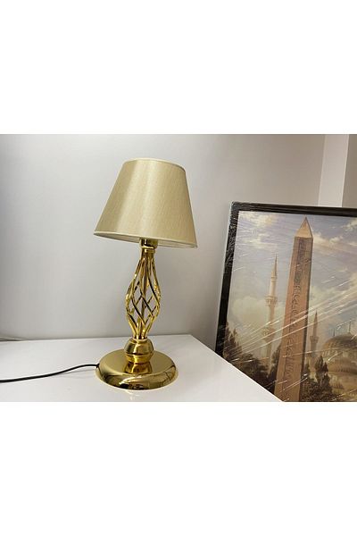 asellus Luxury Exclusie Gold Twirl Lampshade, Table Lamp, Stylish Decoration Lamp, Lampshade Desktop Lamp