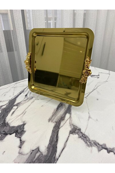 Mira züccaciye Luxury 4 Corner - Gold Square Plated Model Tea, Coffee, Cateri...