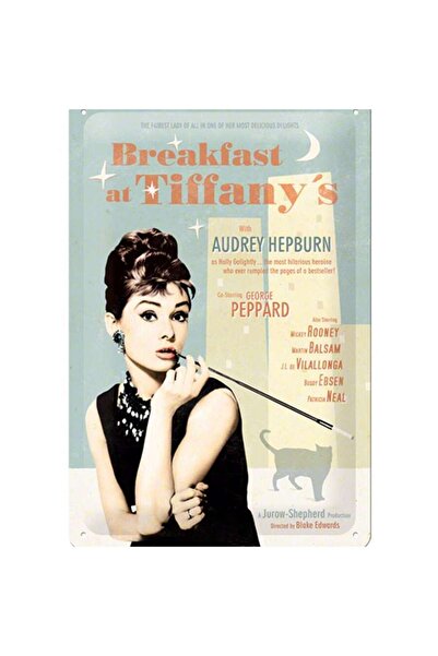 Nostalgic Art Art Breakfast At Tiffany's Blue Kabartmalı Metal Duvar Panosu  ...