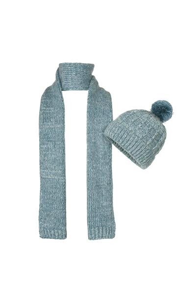 Fonem Unisex Delvi İkili Set Bere Atkı FO 3603 Nane Yeşili