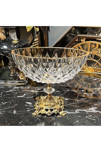 Elta Collection Luxury Oval Gondola Presentation Bowl with Metal Legs