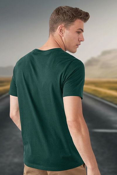 BESSA Ανδρικό - Mint Green Crew Neck Άνετο βαμβακερό μπλουζάκι