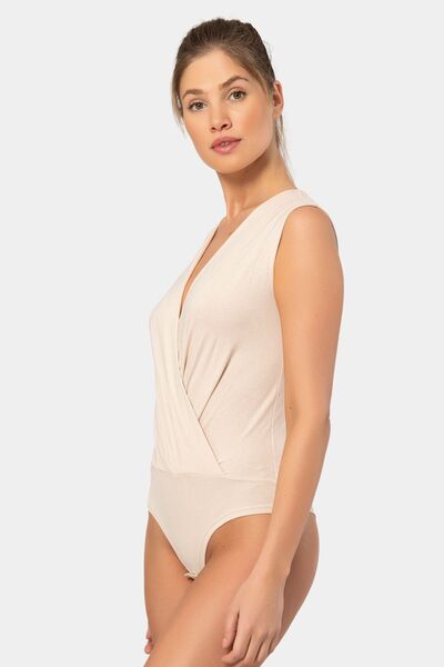 TÜREN Türen Διπλός γιακάς Αμάνικο Σώμα 3502/Μπεζ