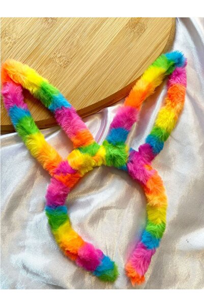 kubdesign Πολύχρωμο βελούδινο στέμμα Rainbow Rabbit Eared
