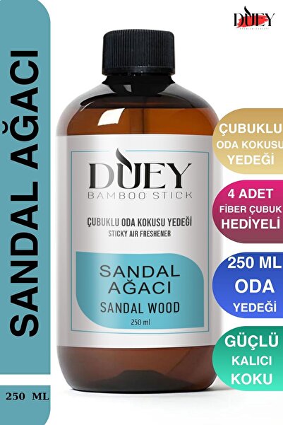 DUEY 250ml Sandal Ağacı Çubuklu Oda Kokusu Yedeği , Bambu Oda Kokusu Yedeği O...