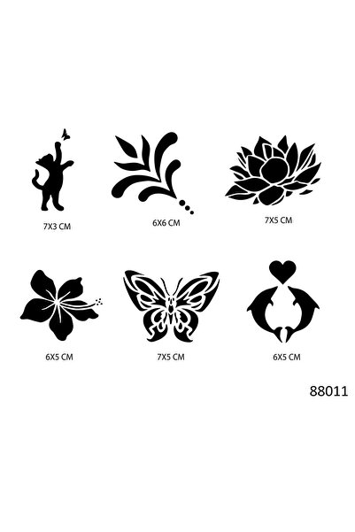 Airbrush Tattoo Zarif Modeller Geçici Dövme Şablonu Seti Sadece Desen