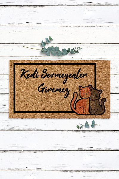 Paspas Yap Cat Lovers Can't Enter Cat Door Mat Koko Mat Bristle Mat Outside Door Mat