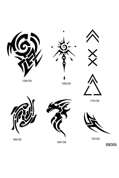 Airbrush Tattoo Tribal Modeller Geçici Dövme Şablonu Seti Sadece Desen