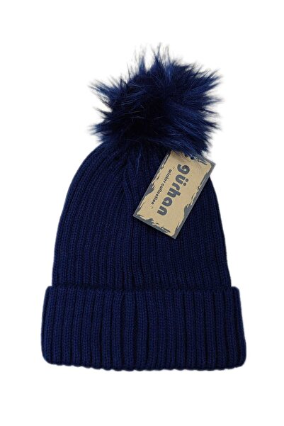 Gürhan Çorap Kadın Triko Örgü Bere Lüks Peluş Ponponlu