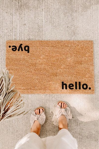 Paspas Yap Hello Bye Non-Slip Base Koko Door Mat Apartment Entrance Mat Exterior Door Mat