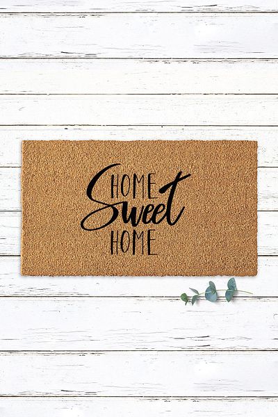 Paspas Yap Home Sweet Home Written Koko Mat Door Mat Door Mat PVC Base Bristle Mat