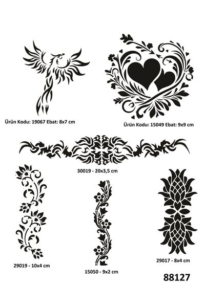 Airbrush Tattoo Kadın bel Kol Sembolleri 6 Adet Geçici Dövme Kalıbı Spreysiz ...