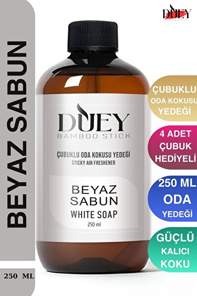 DUEY 250ml Beyaz Sabun Çubuklu Oda Kokusu Yedeği Bambu Oda Kokusu Yedeği Oda ...