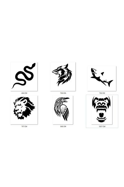 Airbrush Tattoo Yılan Katal Geçici Dövme Şablonu Seti Sadece Desen