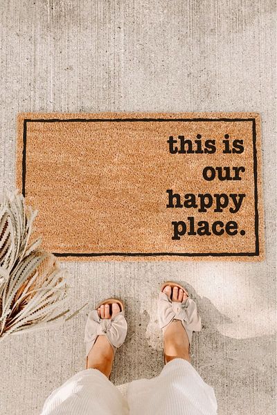 Paspas Yap Framed This Is Our Happy Place Door Mat Home Mat Entrance Mat Exterior Door Mat