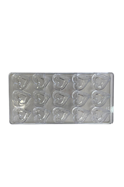 PASTRY PLANET قالب شوكولاتة قلب من البولي كربونات - 15 حجرة