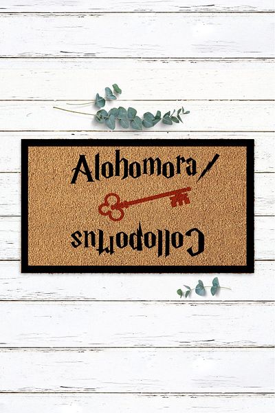 Paspas Yap Harry Potter Alohomora Colloportus Designed Door Mat for Home Koko Mat Bristle Mat