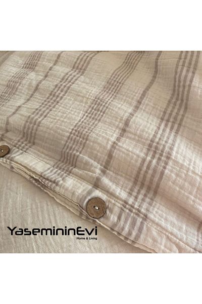 YASEMİNİNEVİ Комплект плик за завивка от муселин / норка на райета / стандартен (ДВОЙЕН)