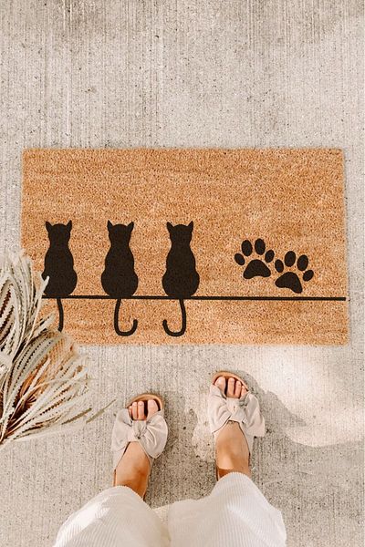 Paspas Yap 3-Cat Paw Door Front Mat Exterior Door Mat Home Mat Thick Apartment Apartment Entrance Mat