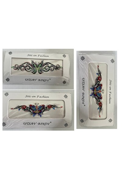 Airbrush Tattoo Taşlı Yapıştırma Dövme 3 Adet Birden Set1