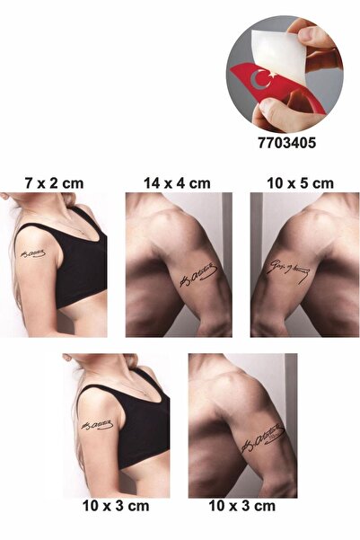 Airbrush Tattoo Atatürk 5 Adet Geçici Dövme Kına Şablonu